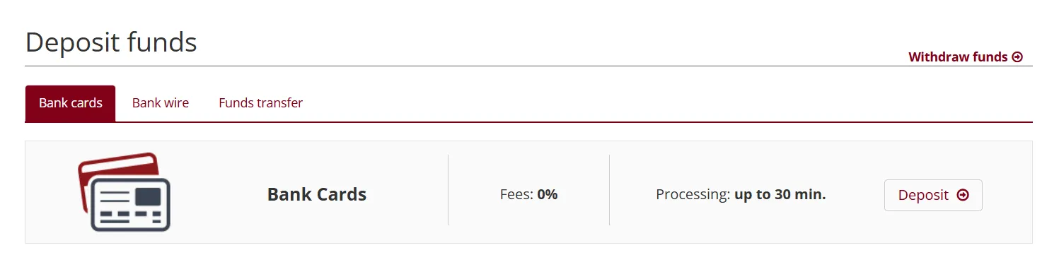 Deposit and Withdrawal