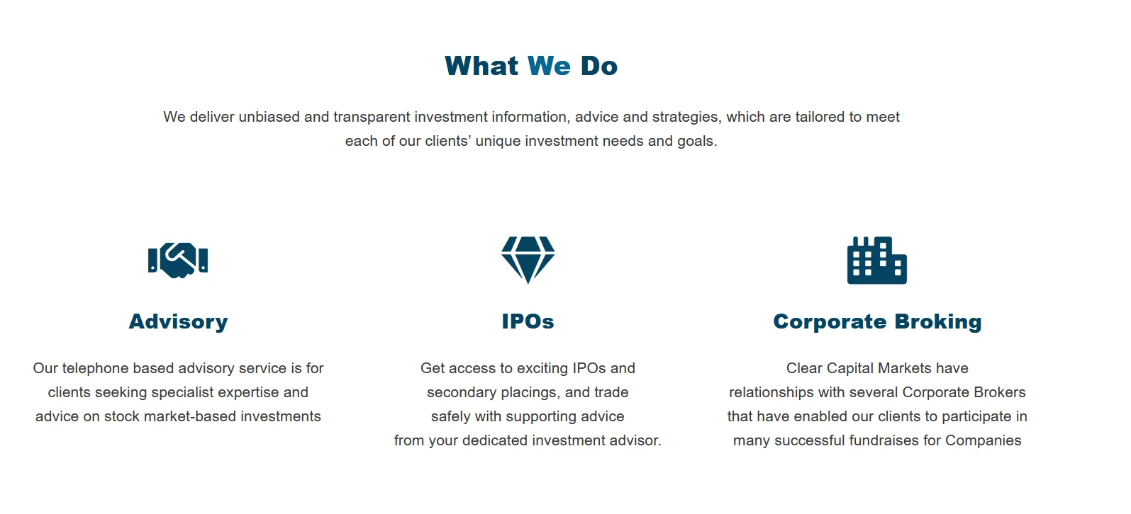 Clear Capital Markets Dienstleistungen