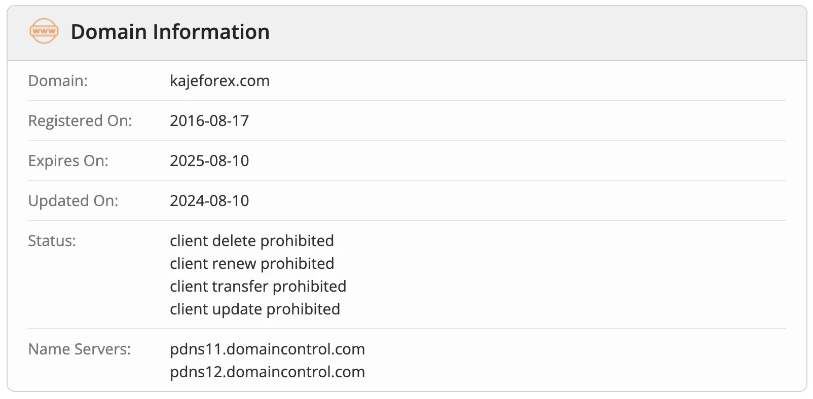 Domain information