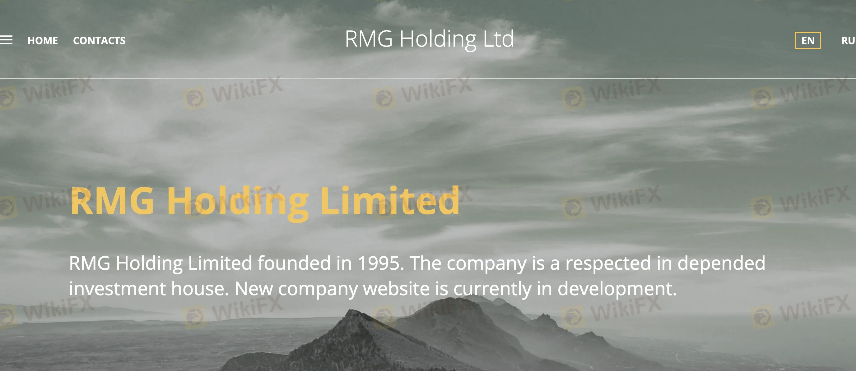 RMG Holding's homepage