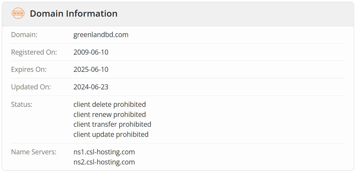 Domain information