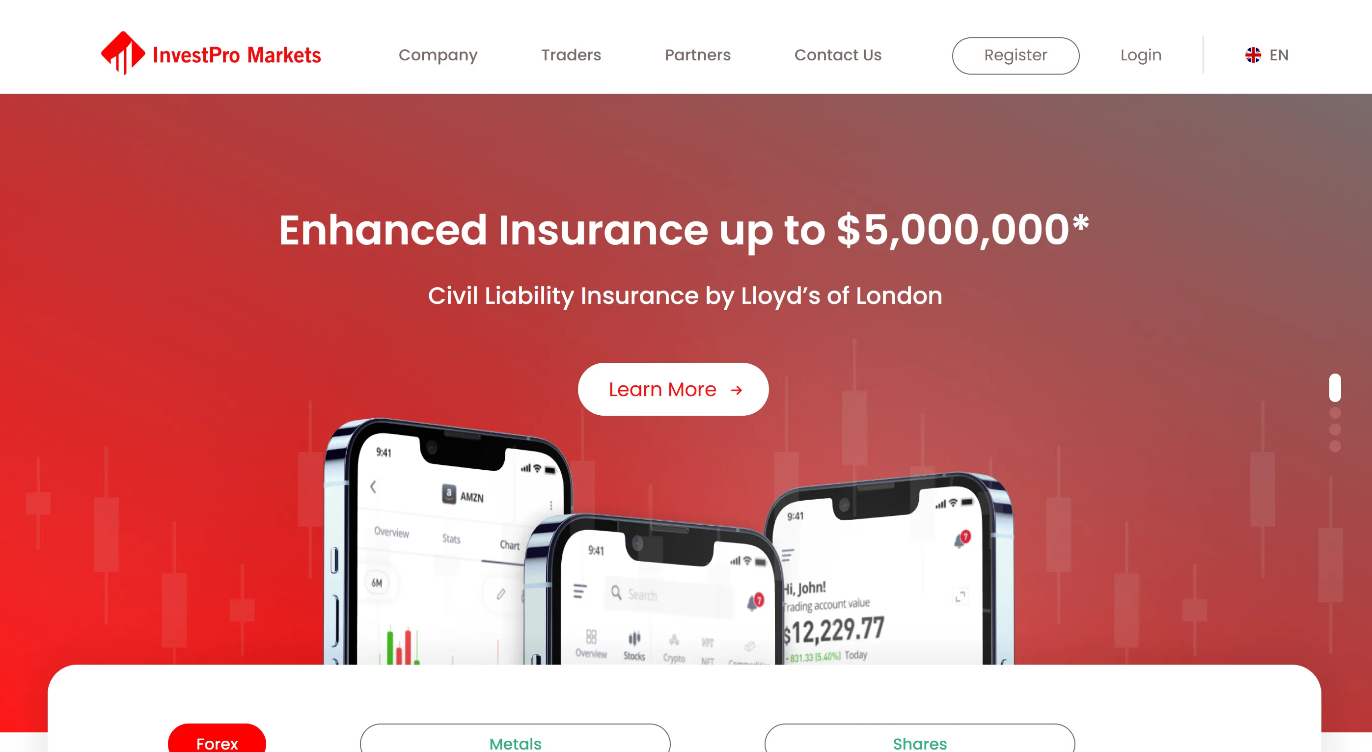 Investpro's homepage Investpro's homepage