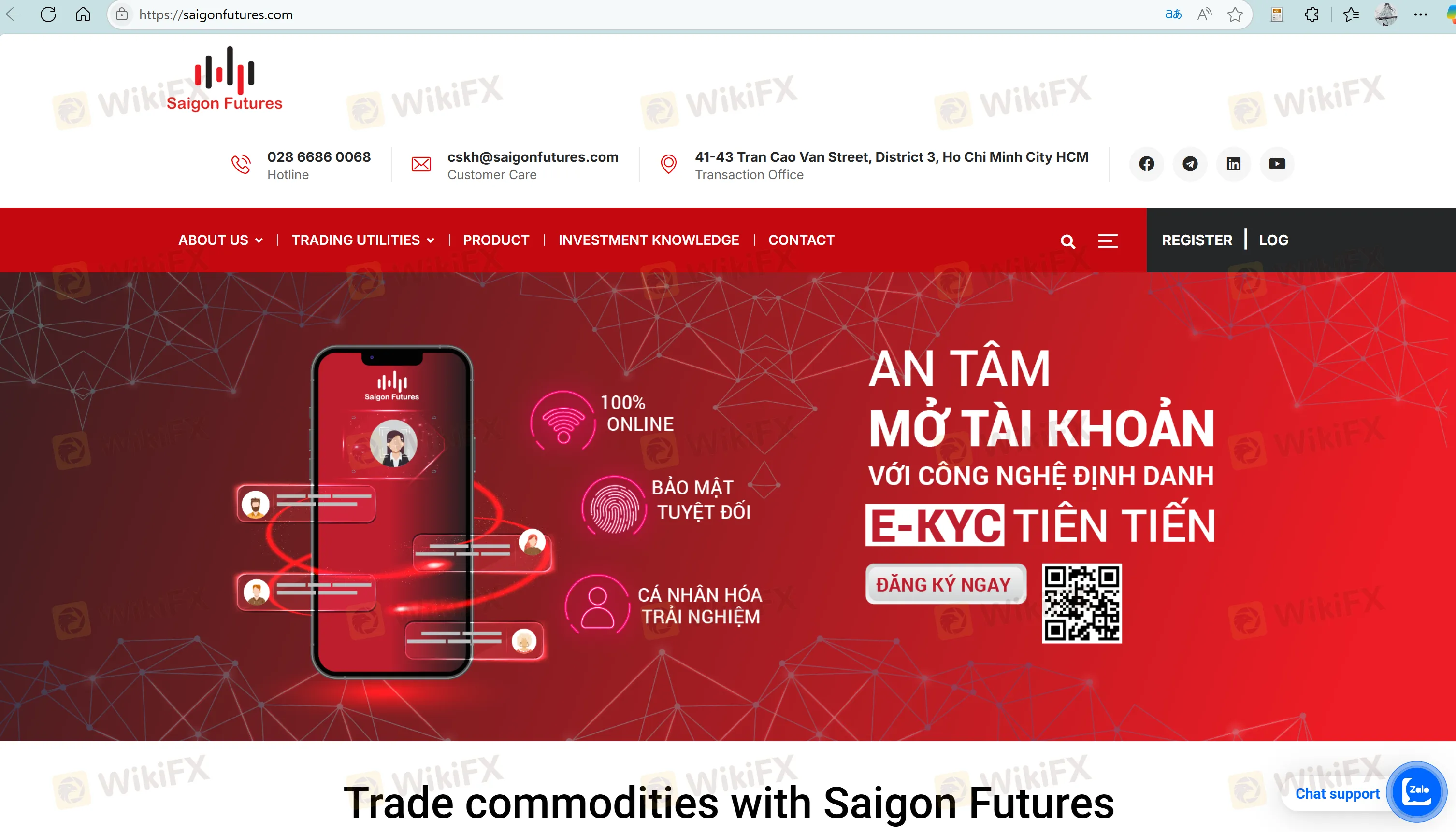Saigon Futures' homepage