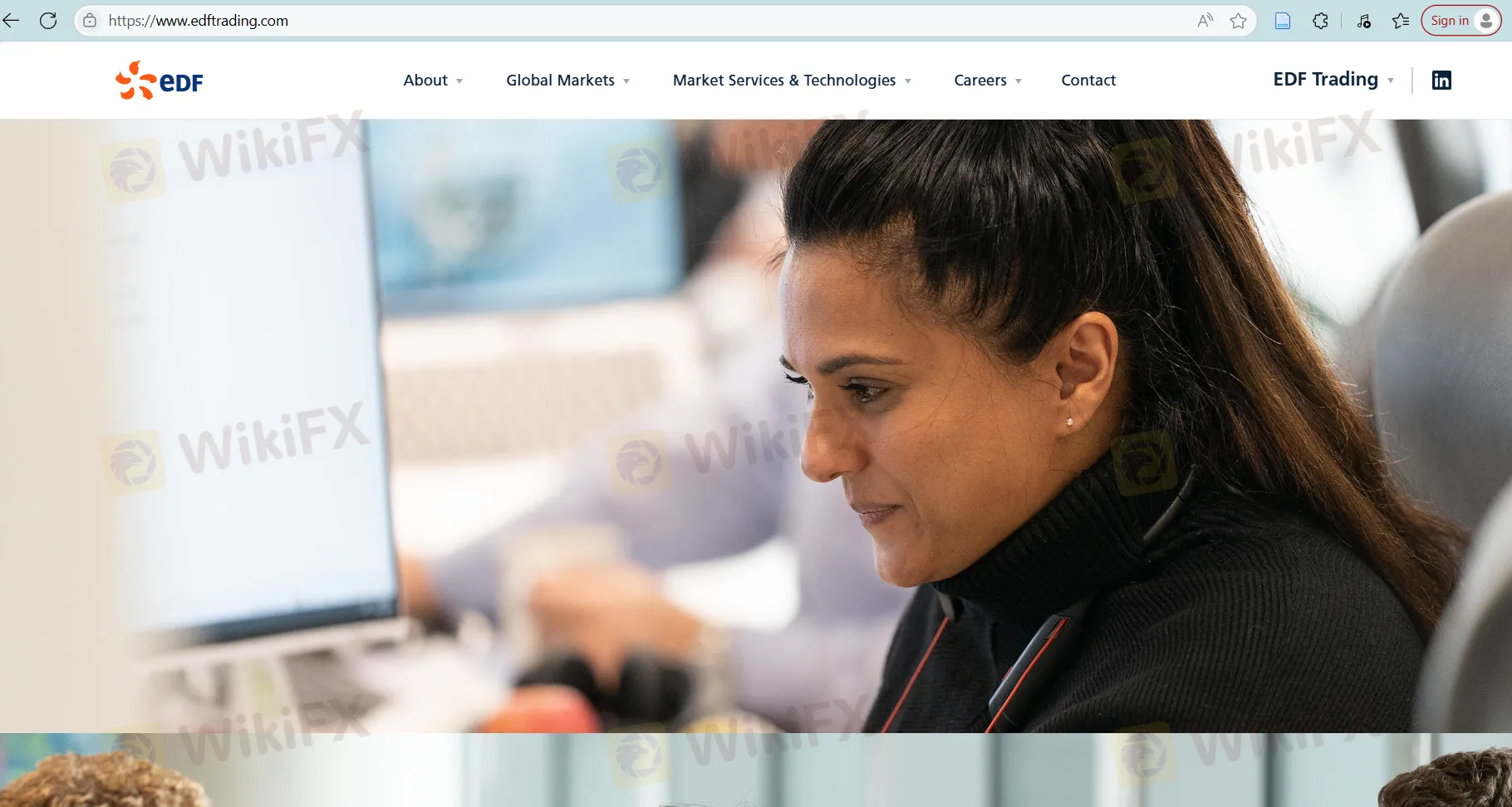 EDF Trading's homepage EDF Trading's homepage