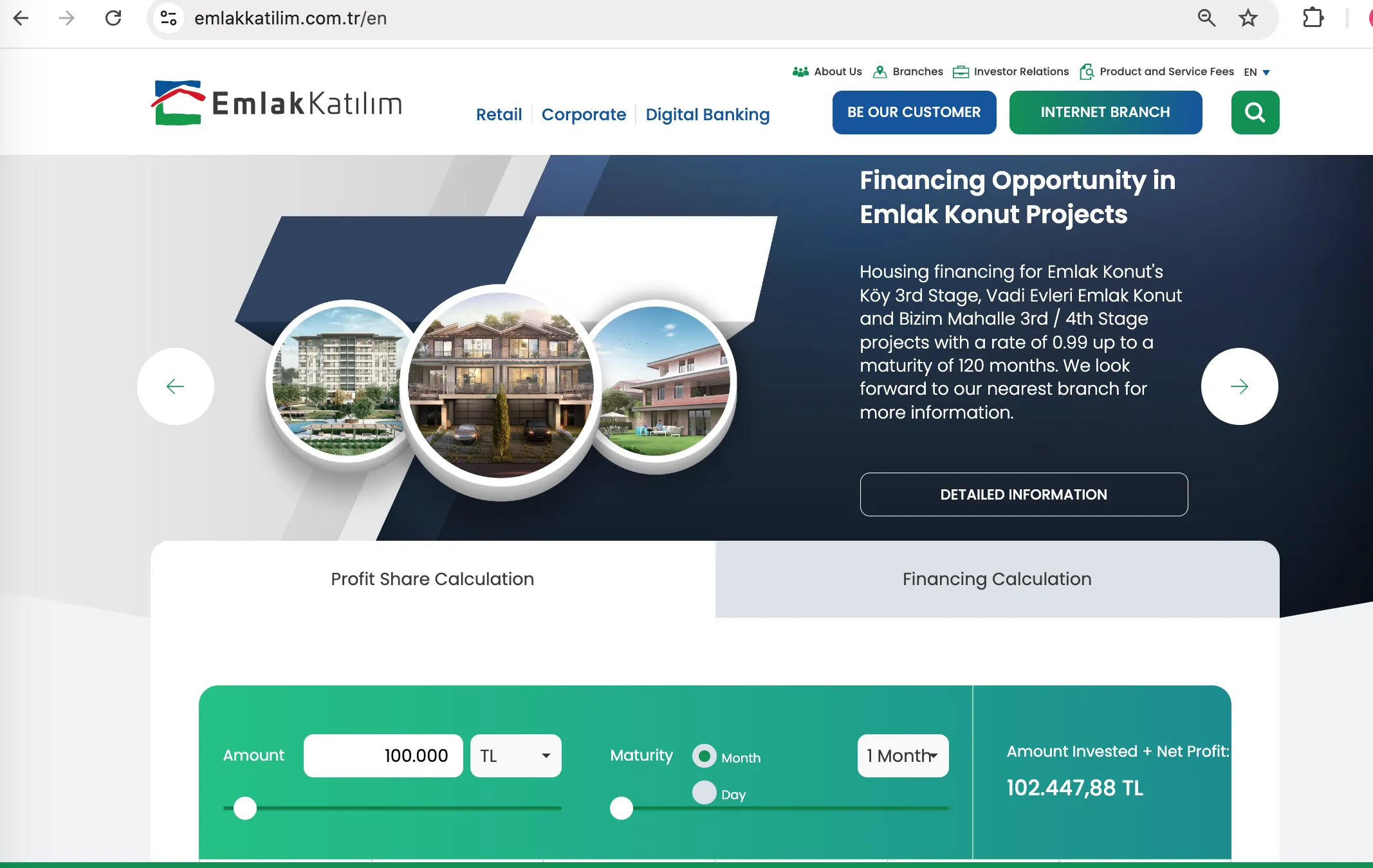 EmlakBank's homepage EmlakBank's homepage
