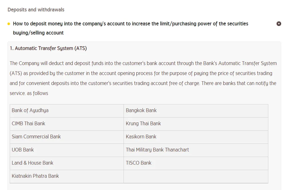 Deposit and Withdrawal Deposit and Withdrawal