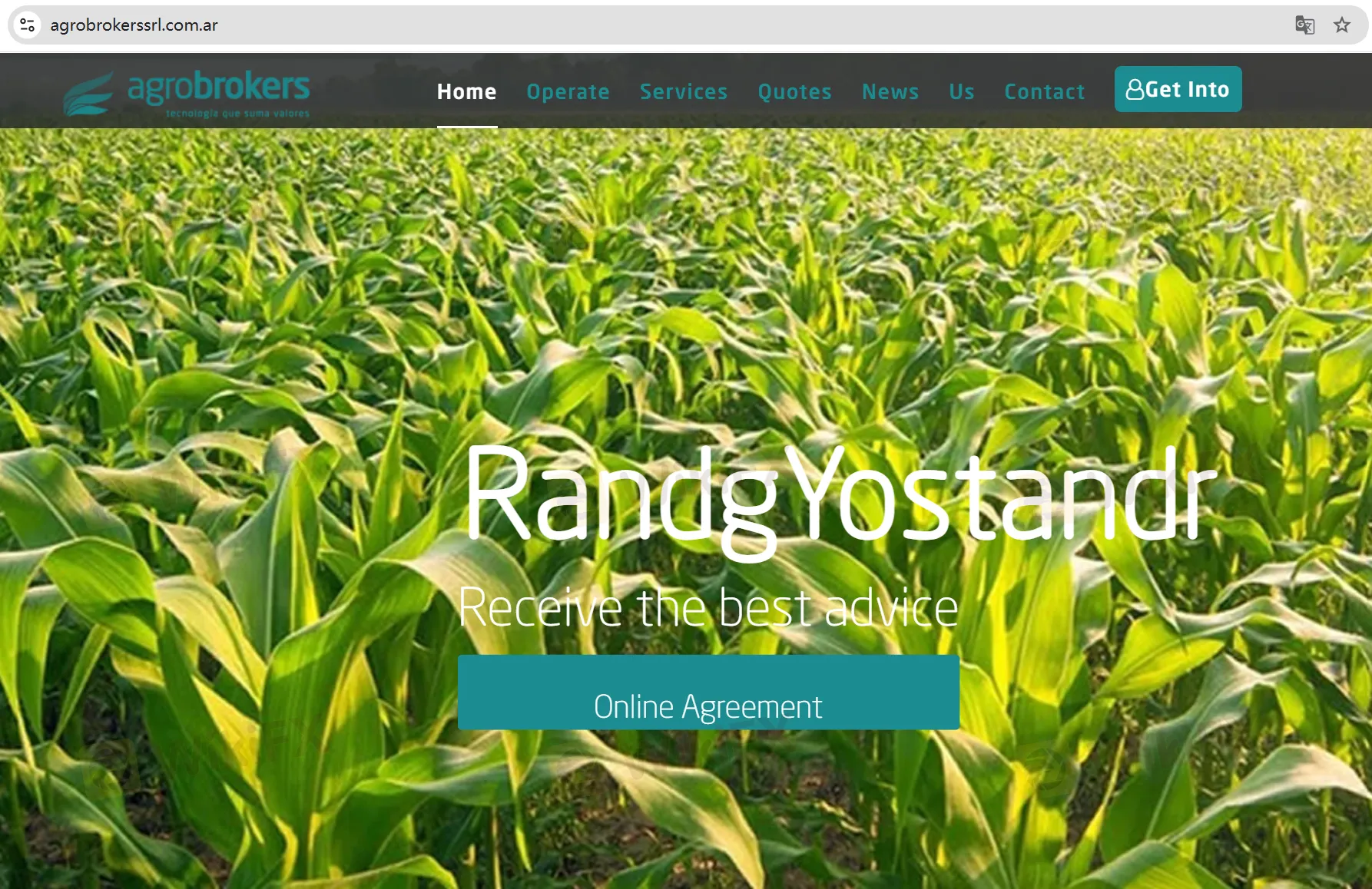 AgroBrokers' โฮมเพจ