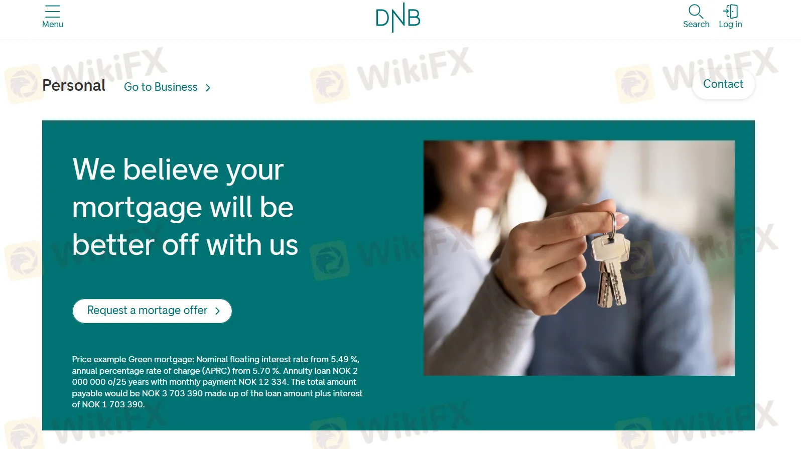 DNB's homepage
