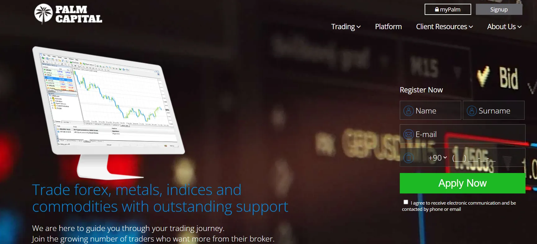 Palm Capital's homepage Palm Capital's homepage