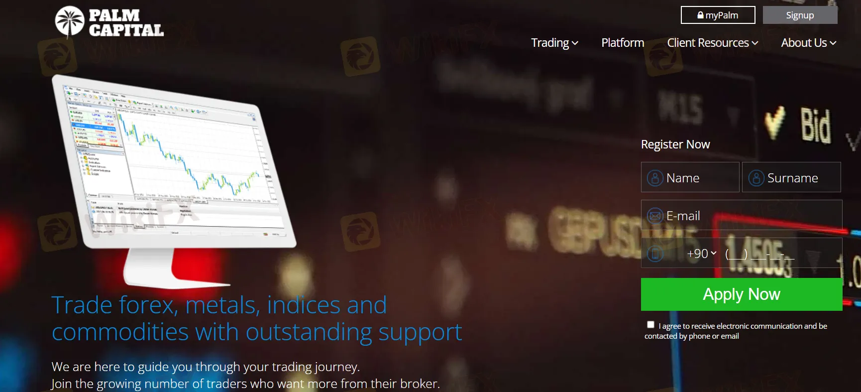 Palm Capital's homepage
