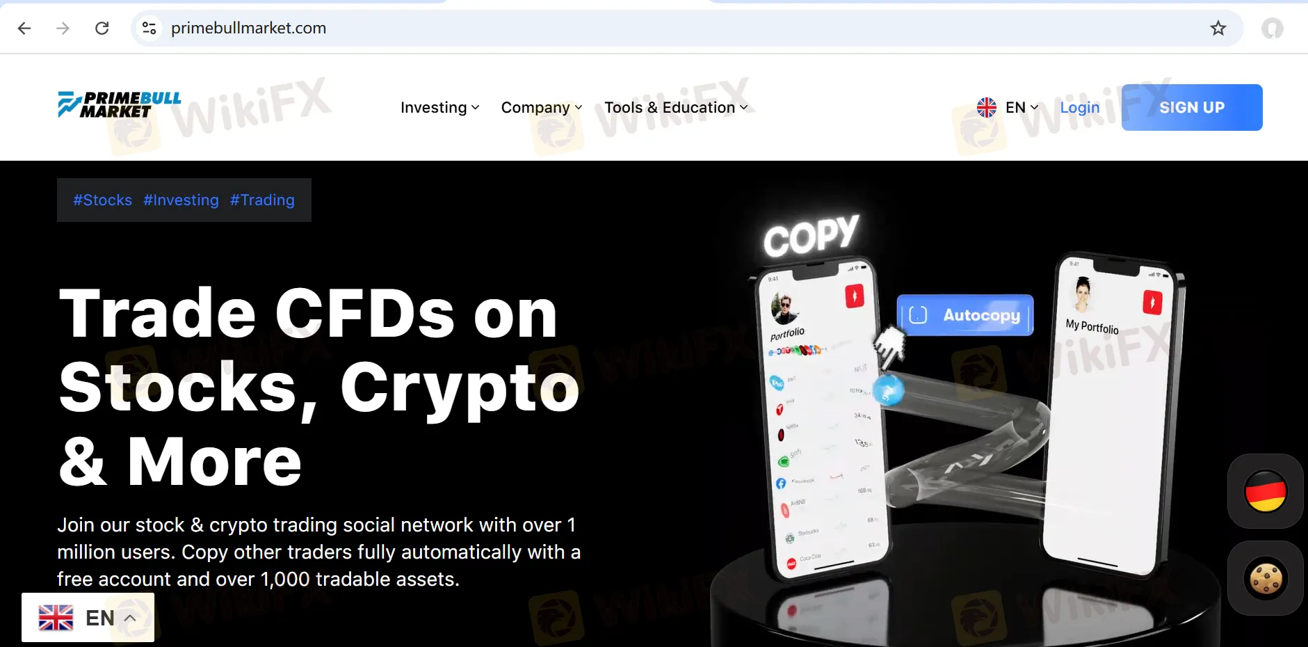 Primebullmarket's homepage