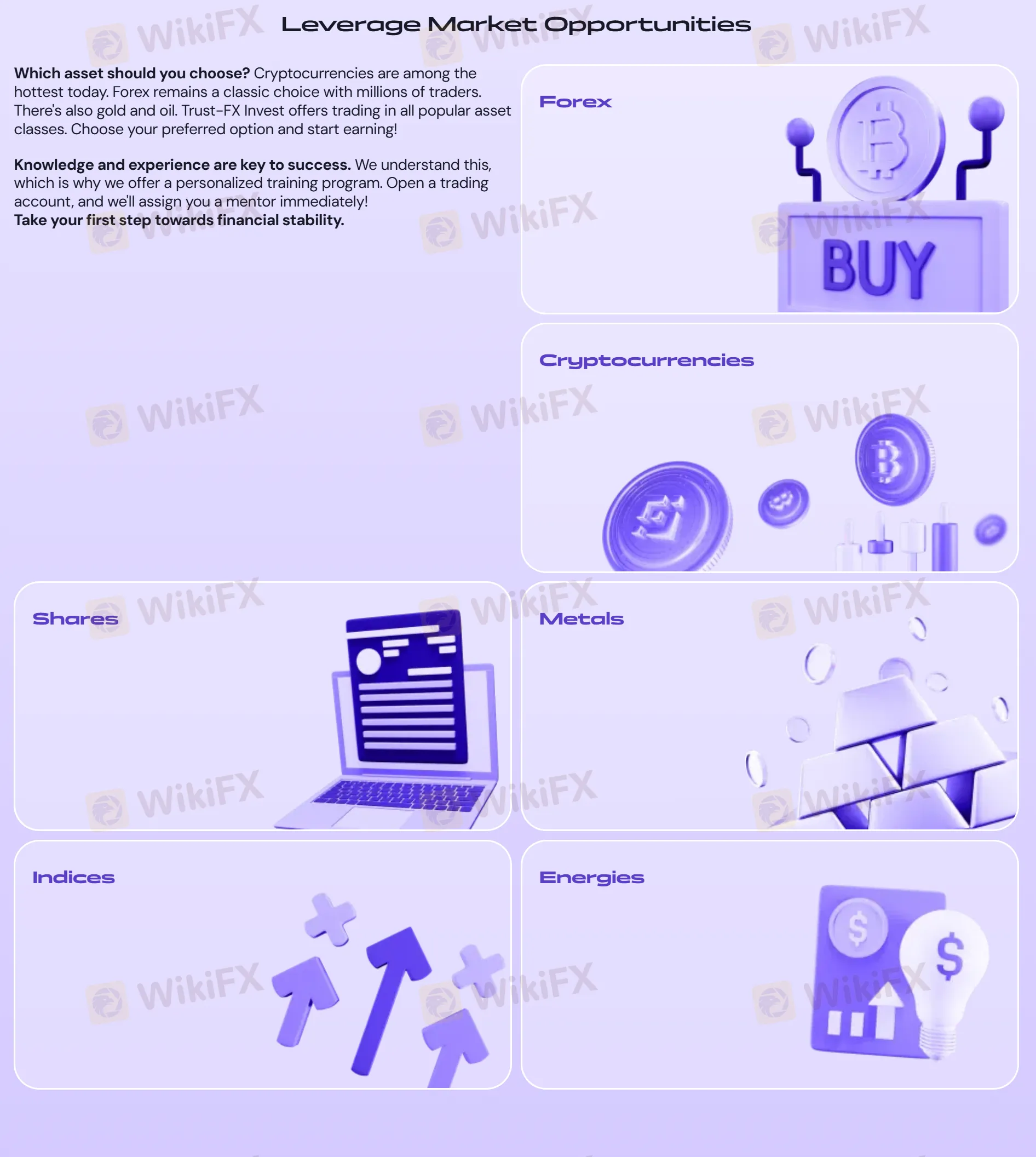 На что я могу торговать на Trust-FX Invest?