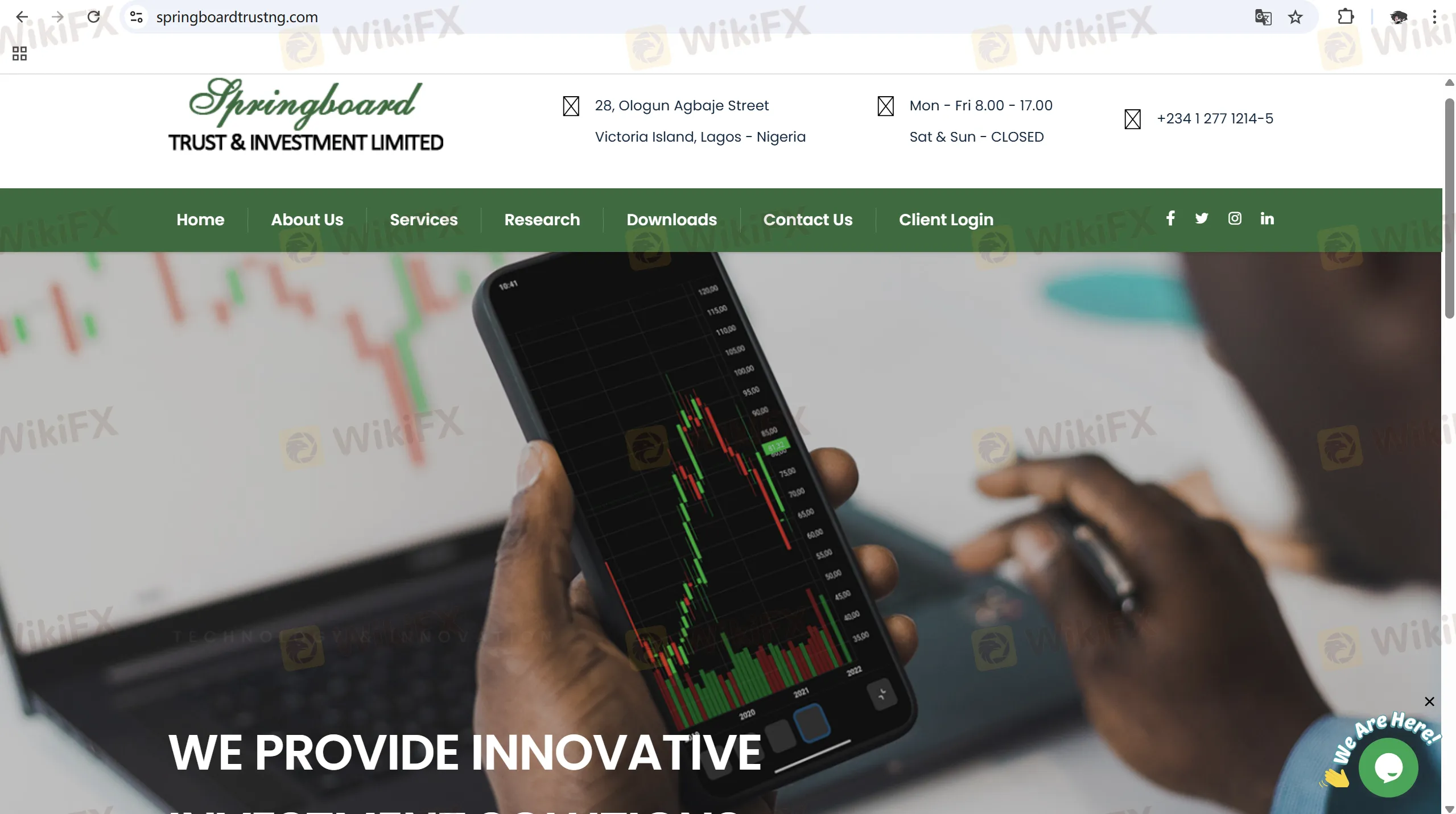 Springboard's homepage