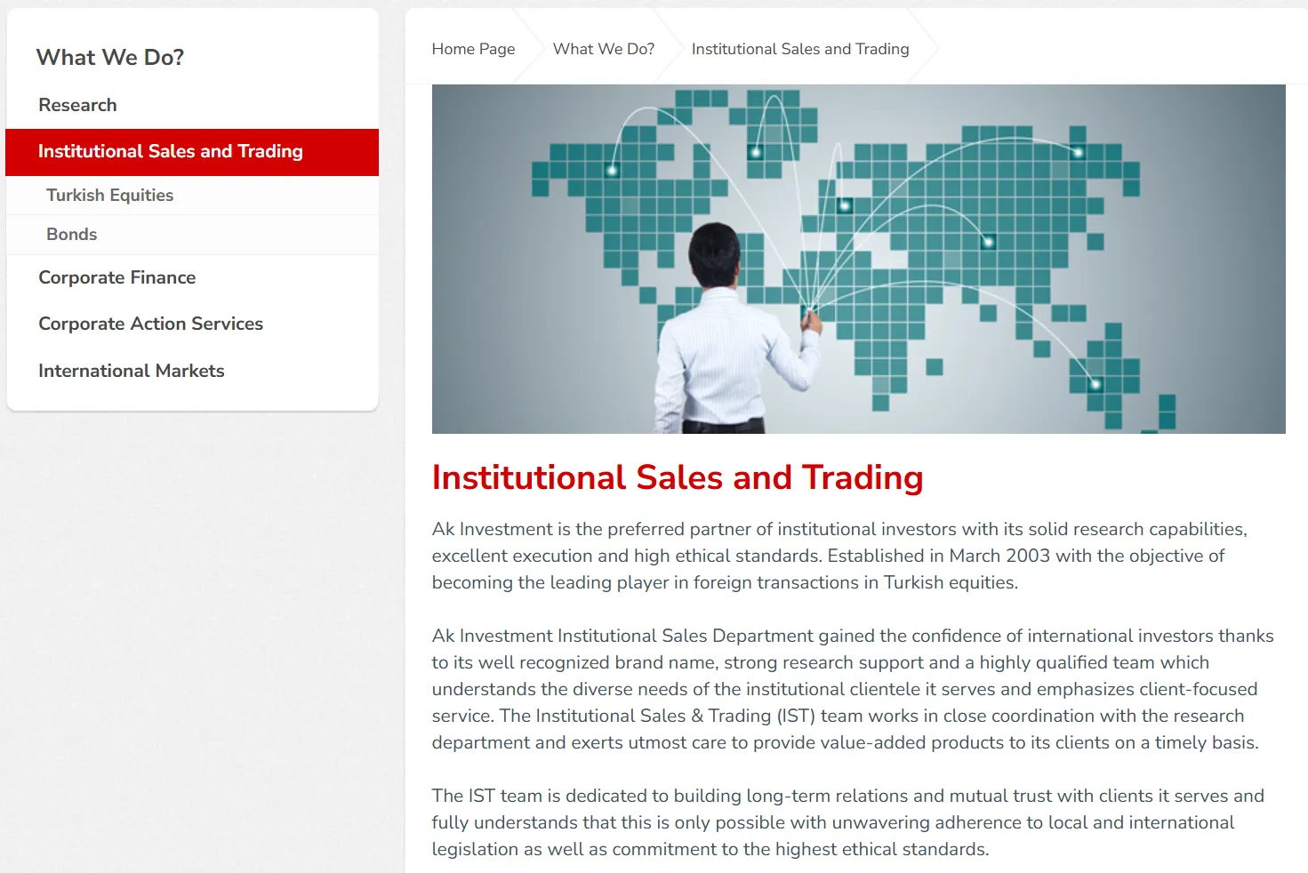 Institutional Sales and Trading Institutional Sales and Trading
