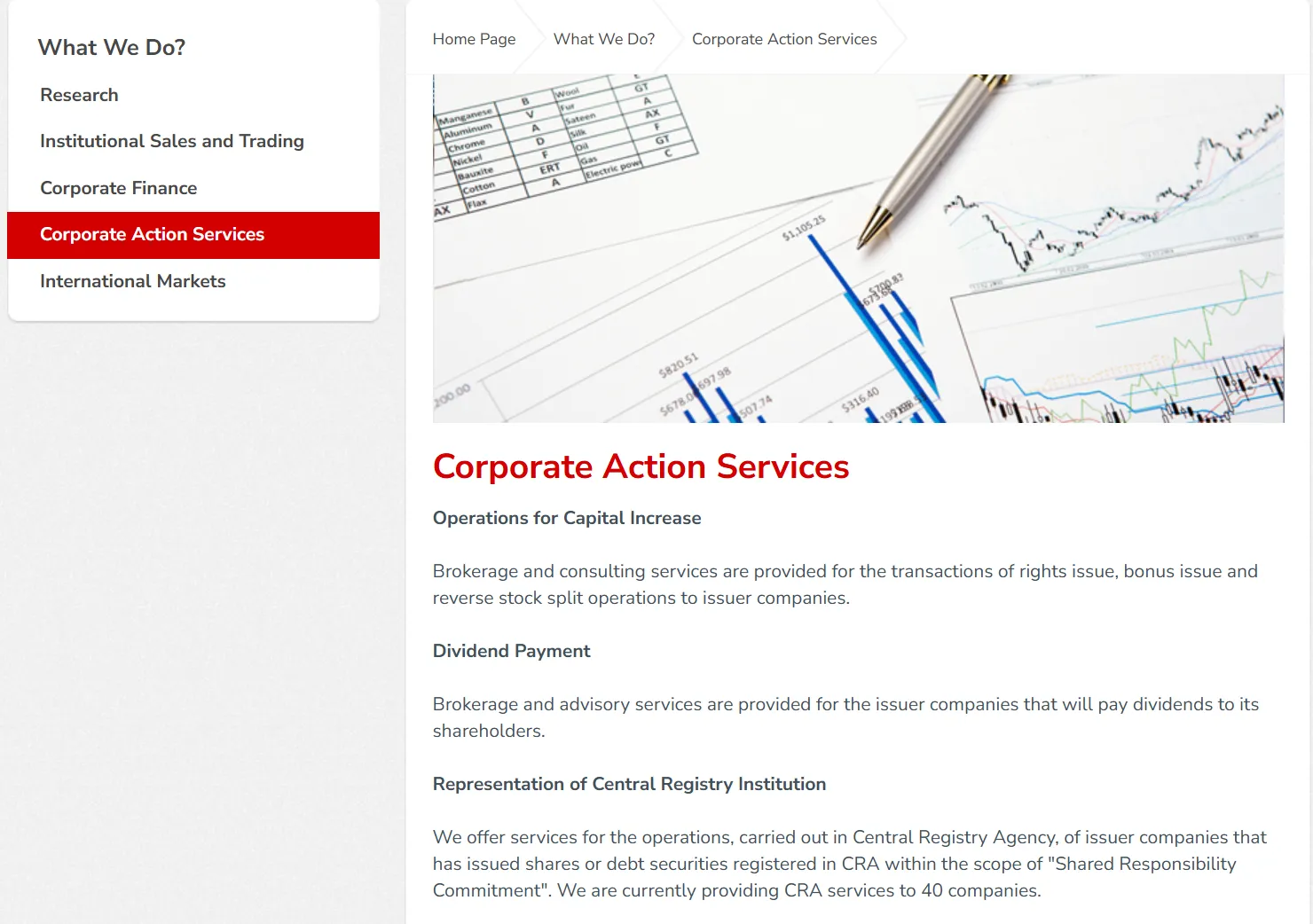 Corporate Action Services Corporate Action Services