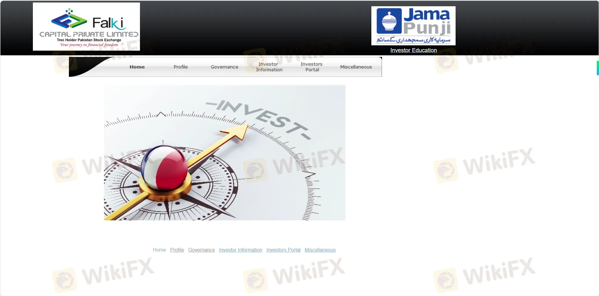 Falki Capital‘s homepage