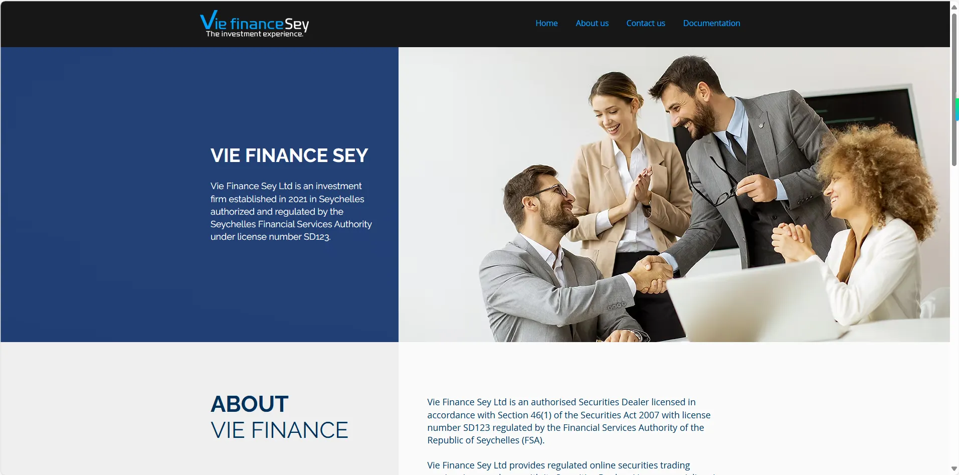 Vie Finance Sey Ltd's homepage