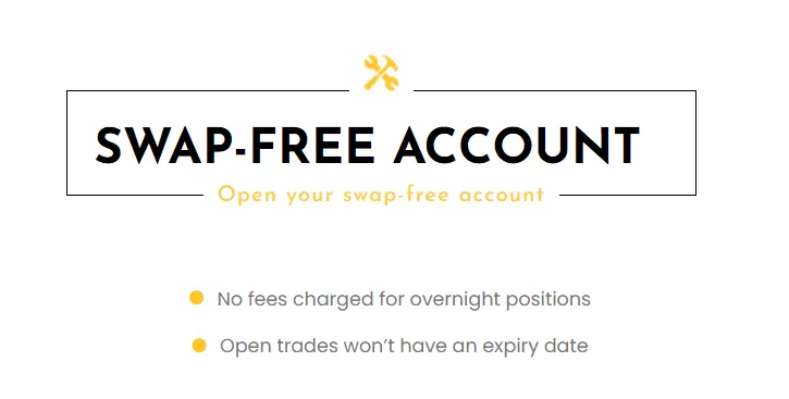 Swap-free account features Swap-free account features