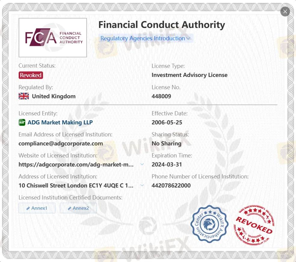Revoked FCA license