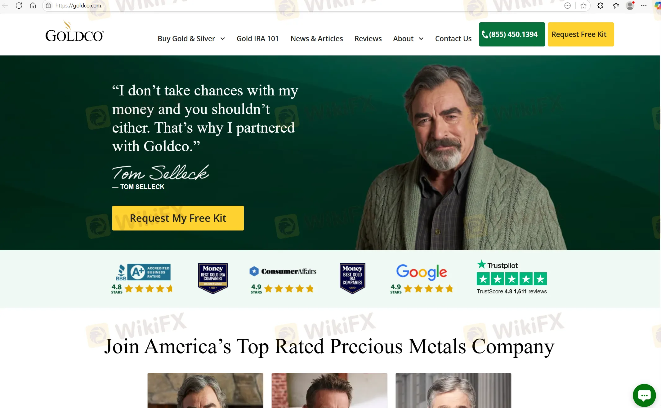 Goldco's homepage