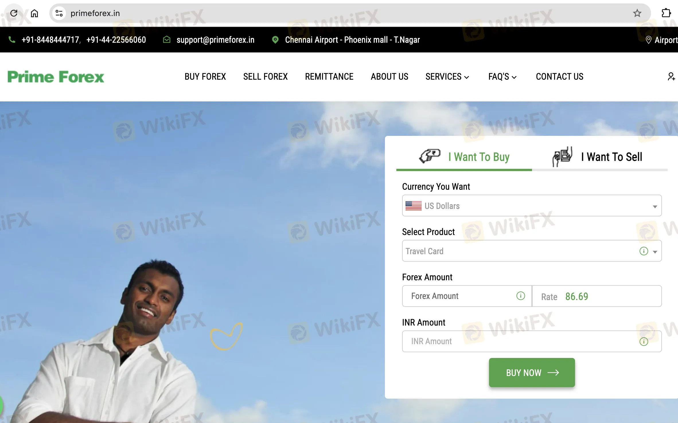 Prime Forex's homepage