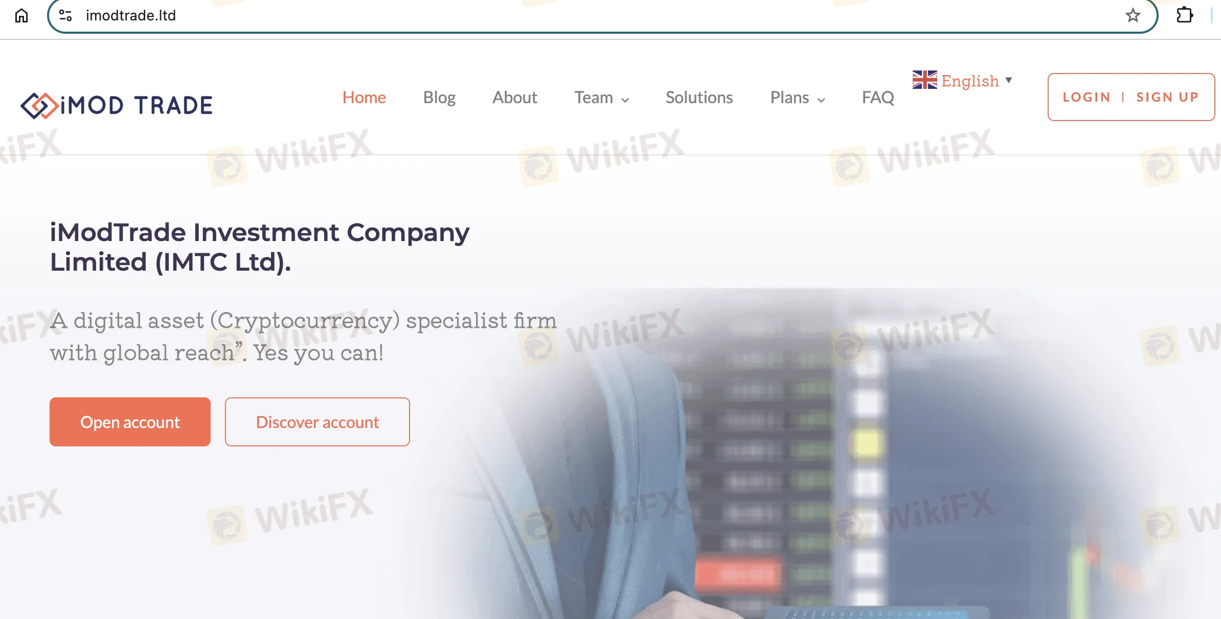 iMOD TRADE's homepage