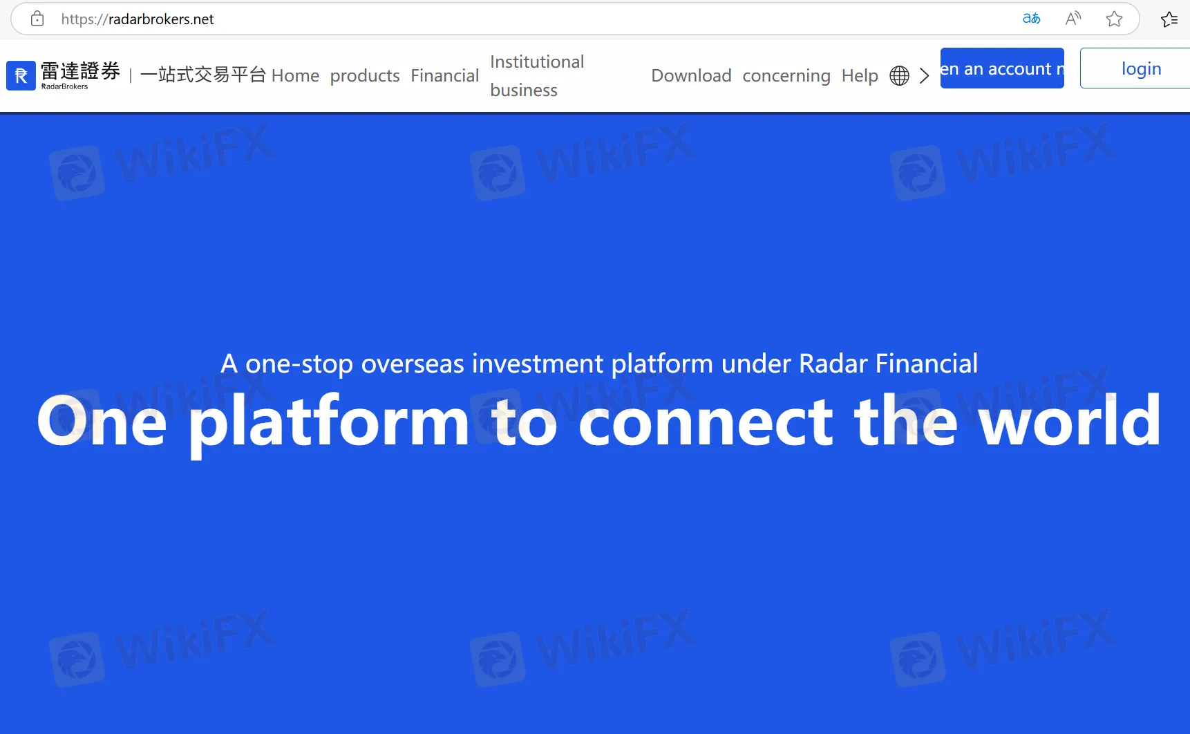 Radar Brokers' homepage