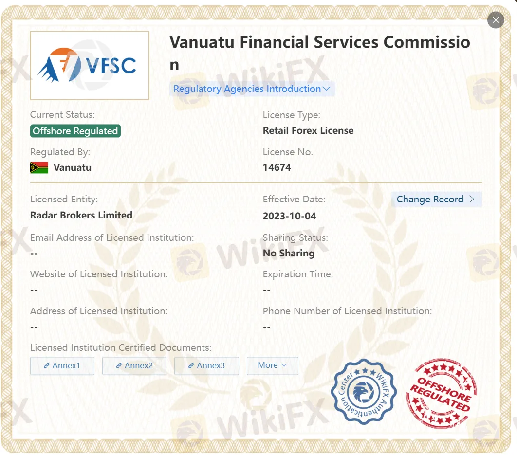 Offshore regulated by VFSC