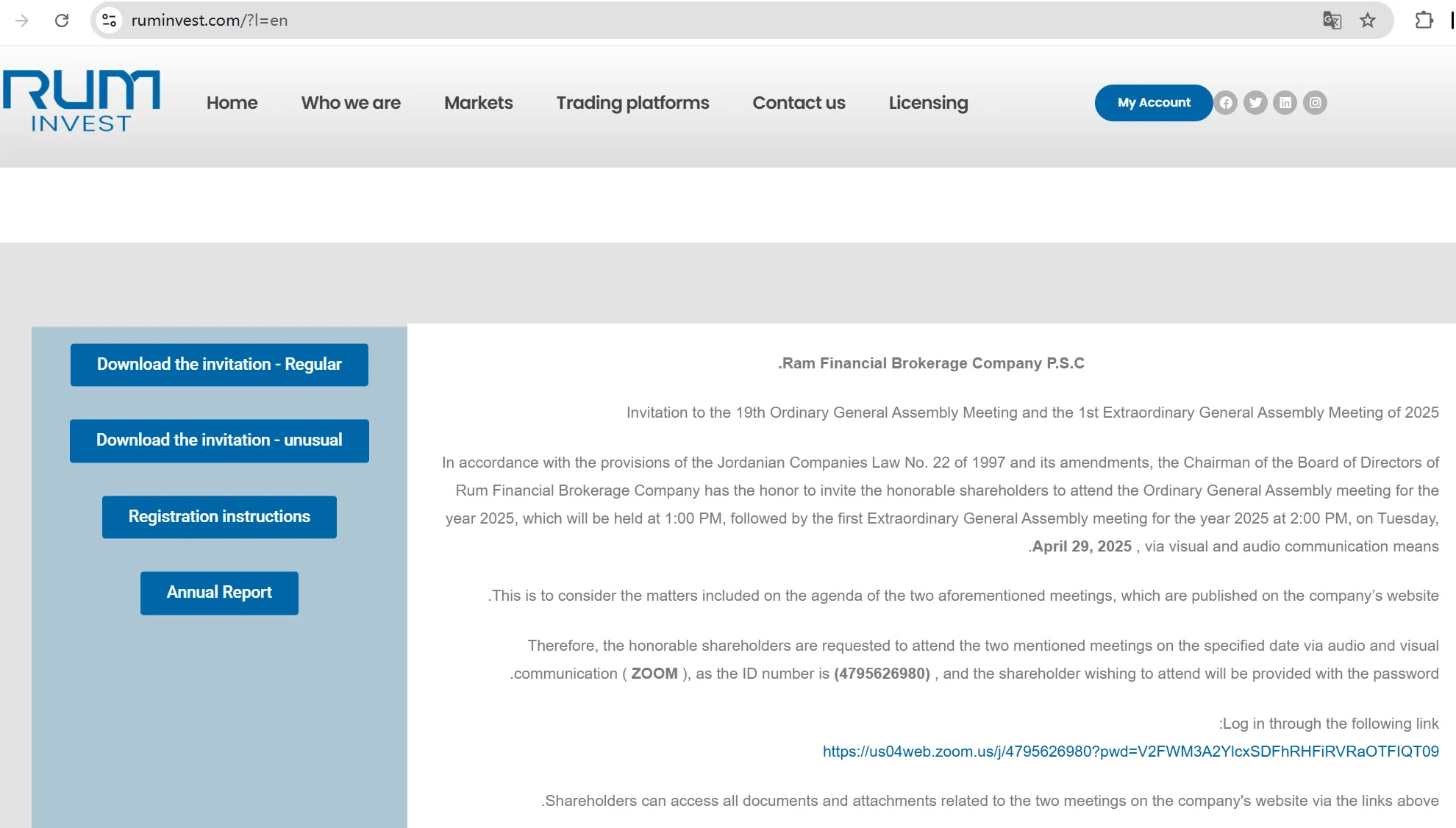Rum Invest's homepage Rum Invest's homepage