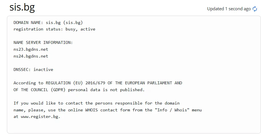 Domain information Domain information