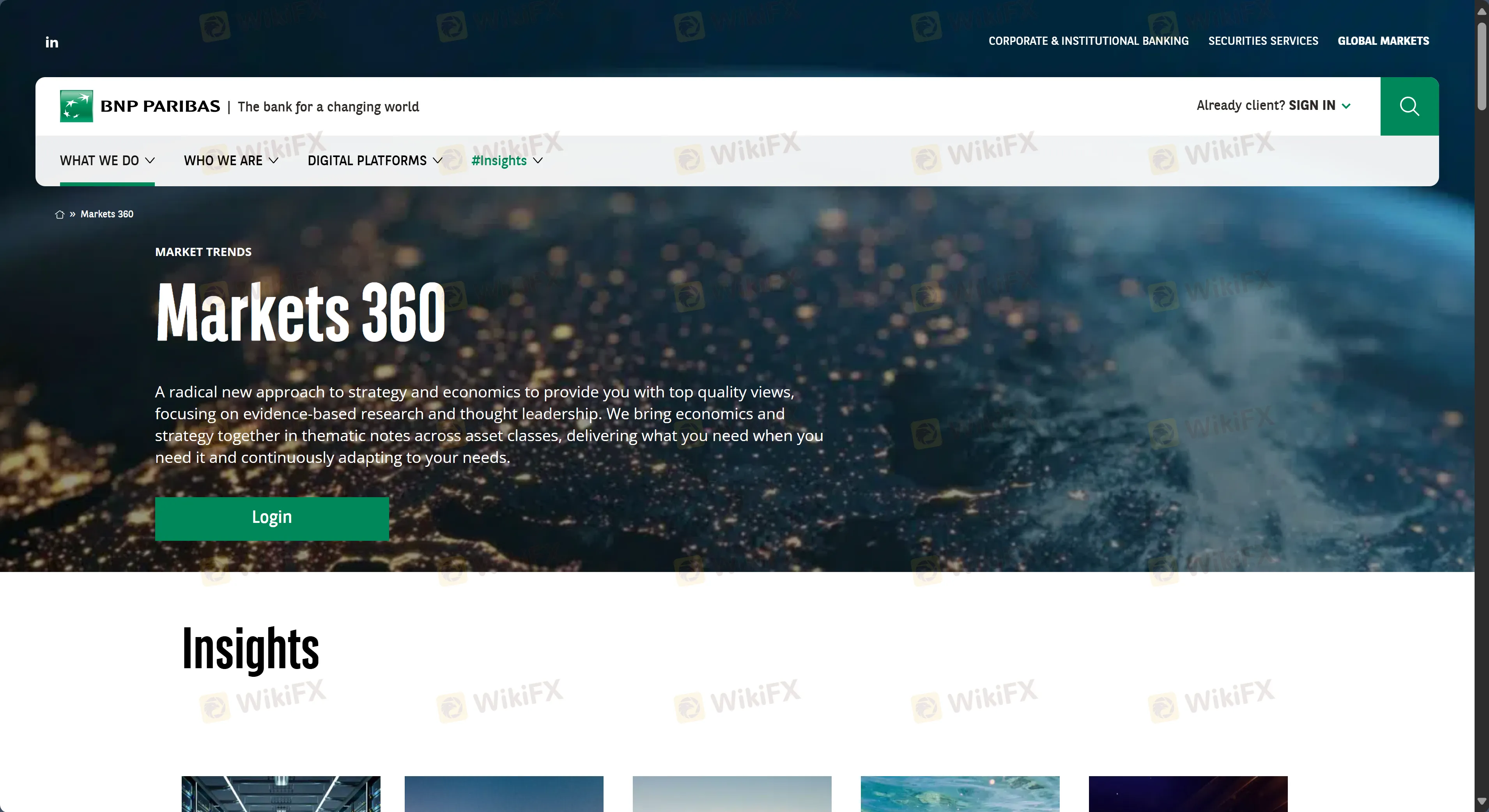 BNP Paribas' homepage