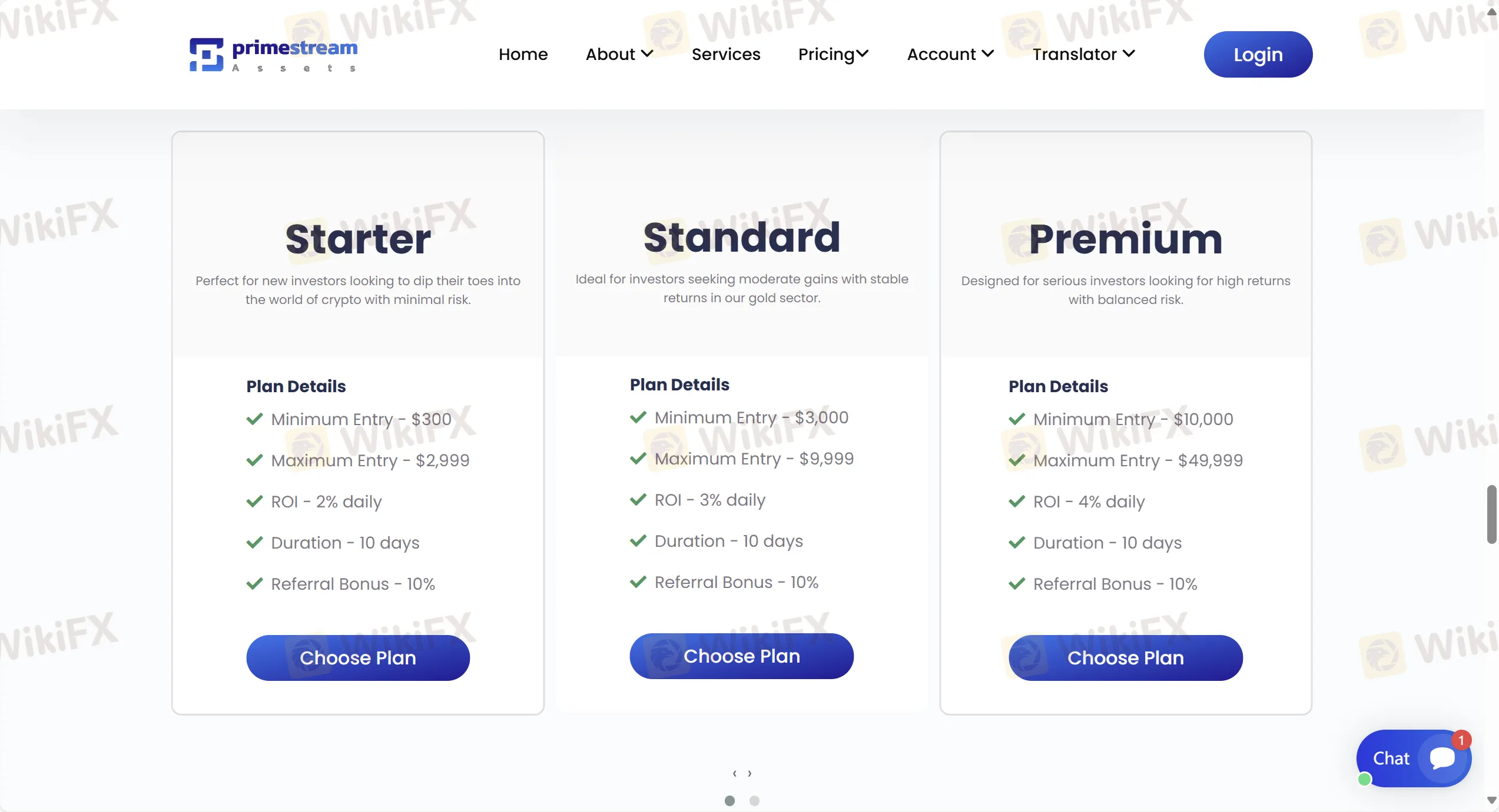 Investment plan comparison
