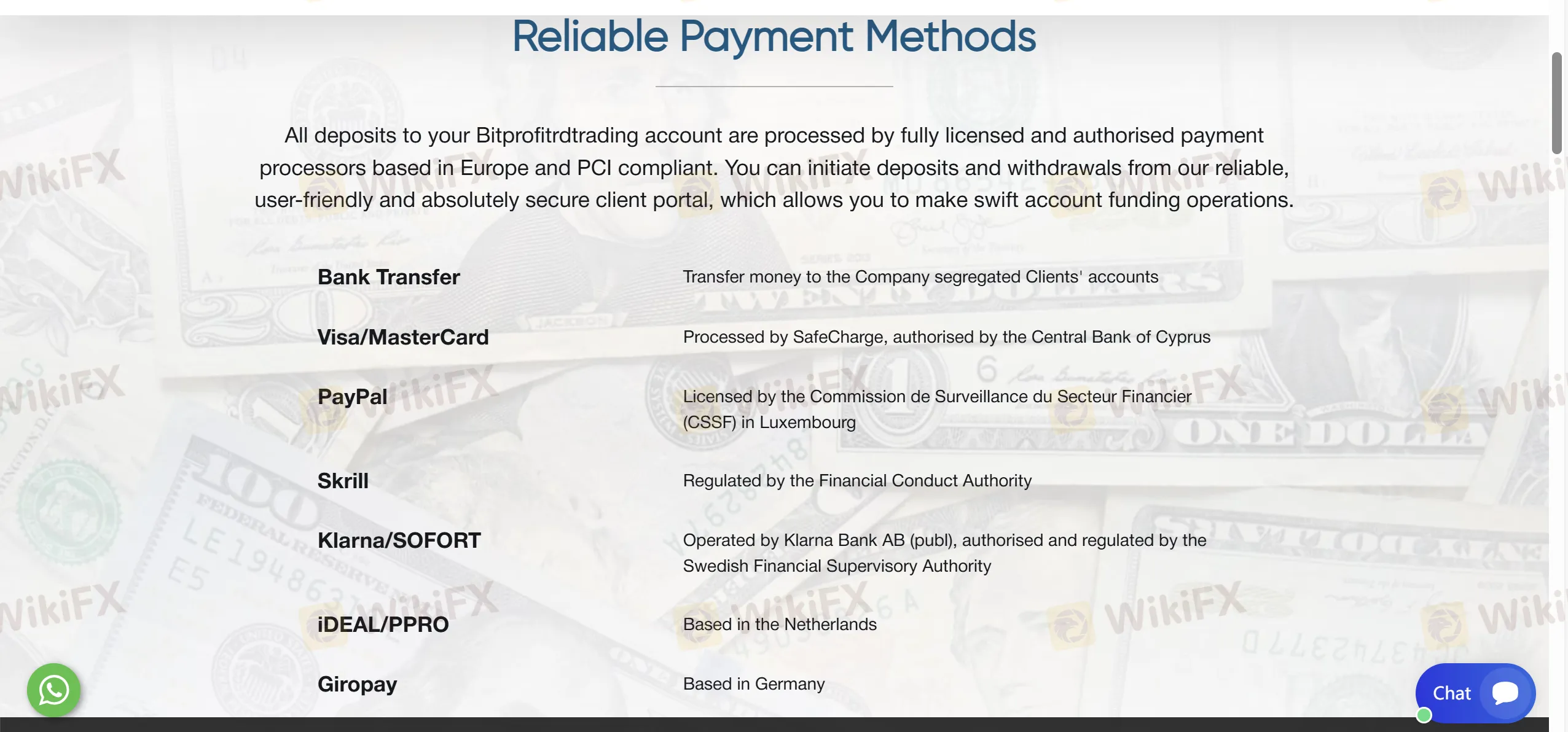 Payment methods