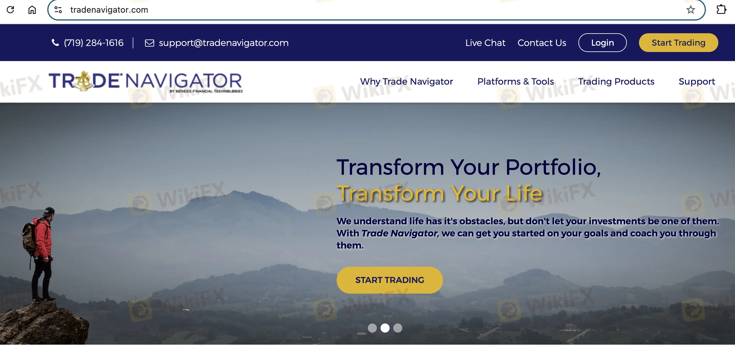 Tradenavigator의 홈페이지