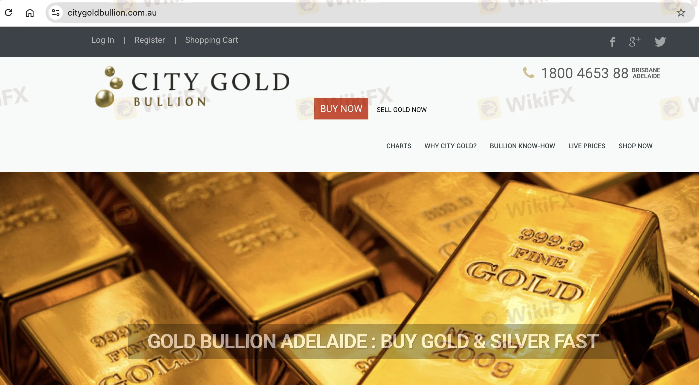 City Gold's homepage City Gold's homepage