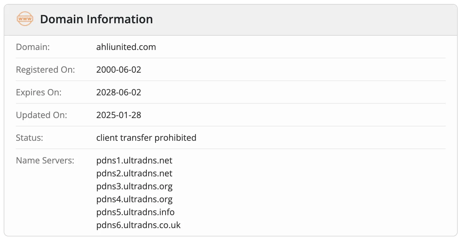 Domain information