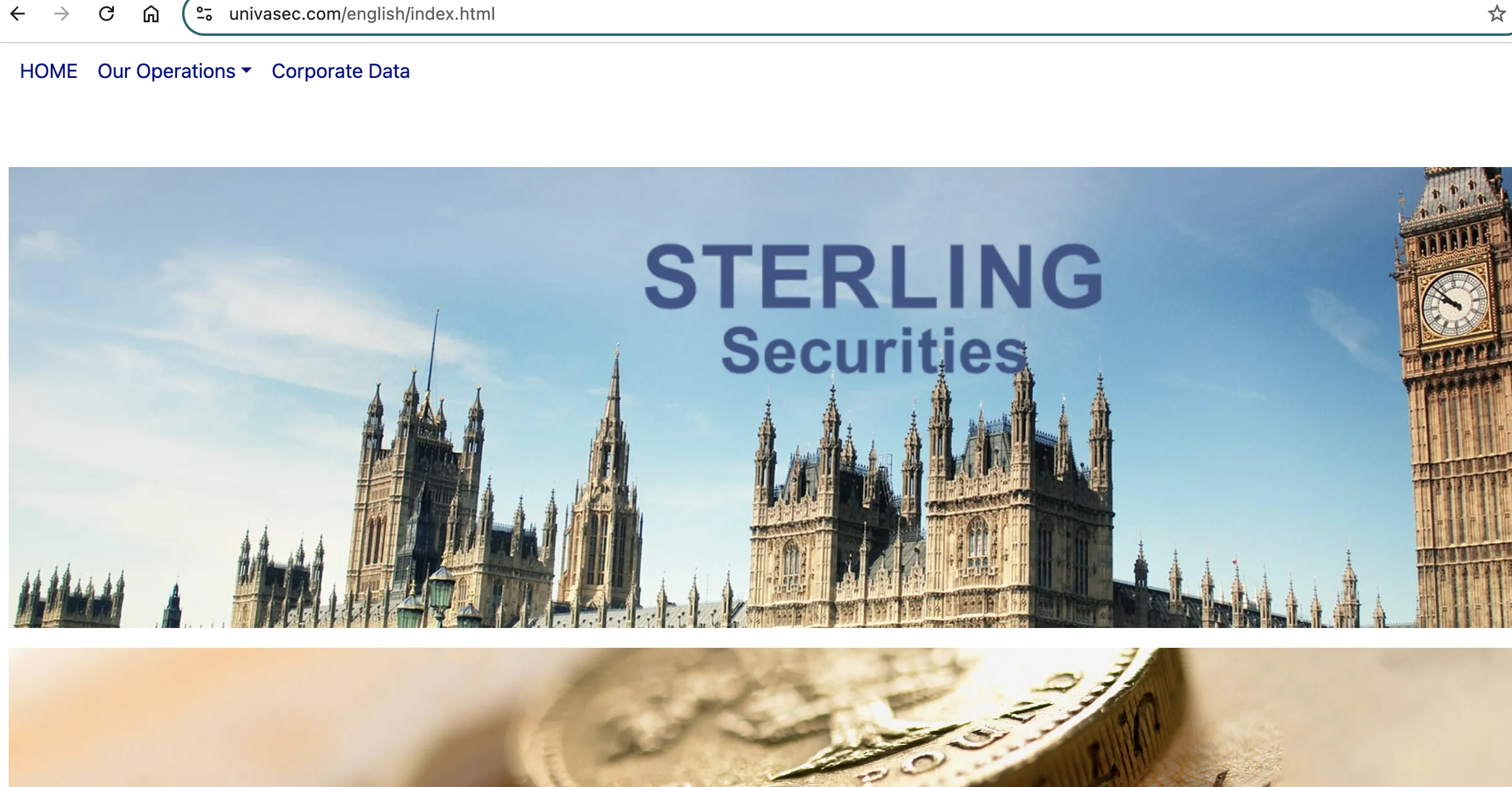 Sterling Securities' homepage