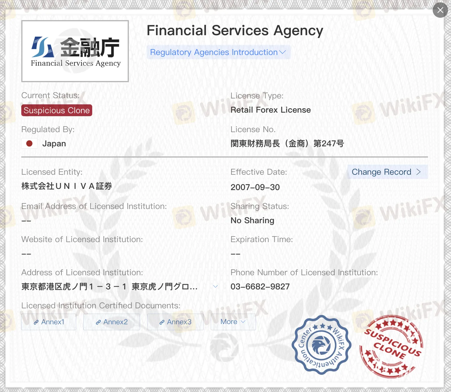 Licence FSA clonée suspecte Licence FSA clonée suspecte