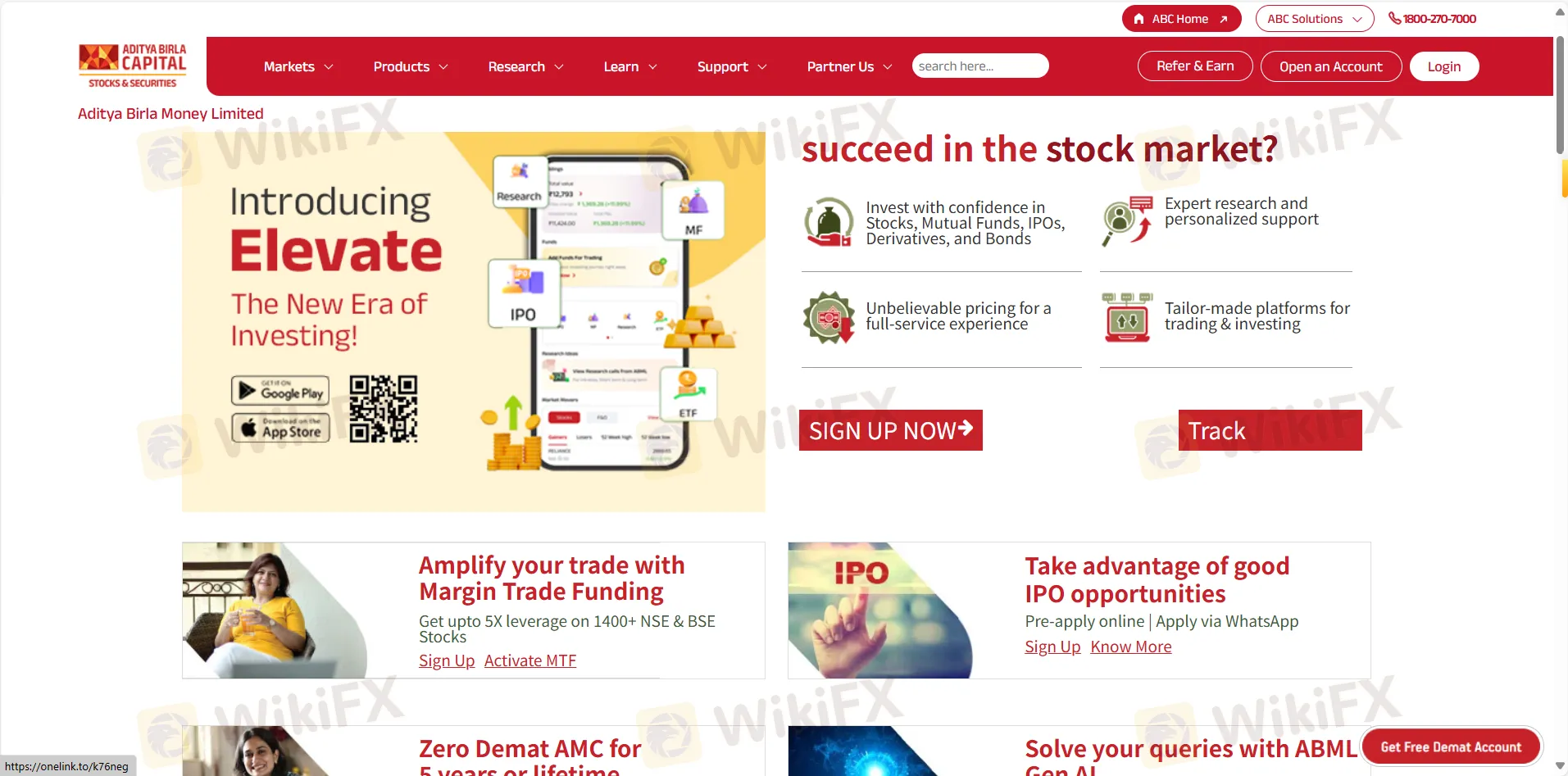 Aditya Birla Money's homepage