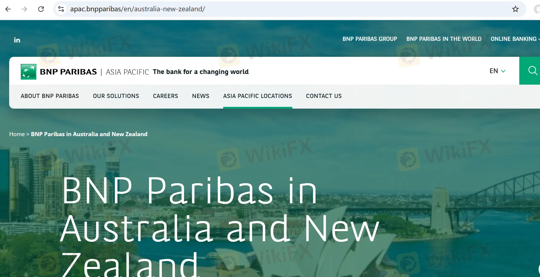 BNP Paribas' homepage