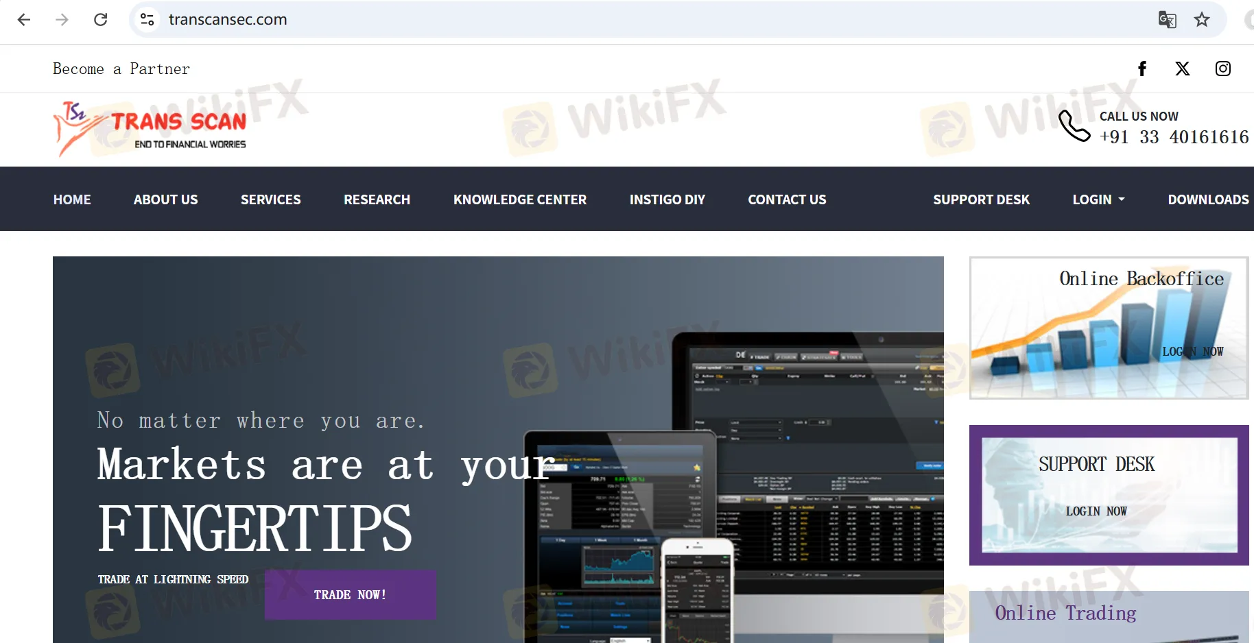 Trans Scan's homepage