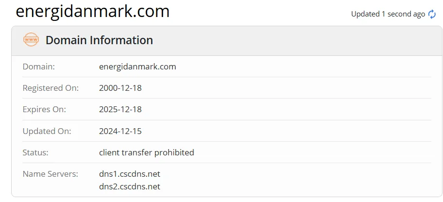 Информация о домене