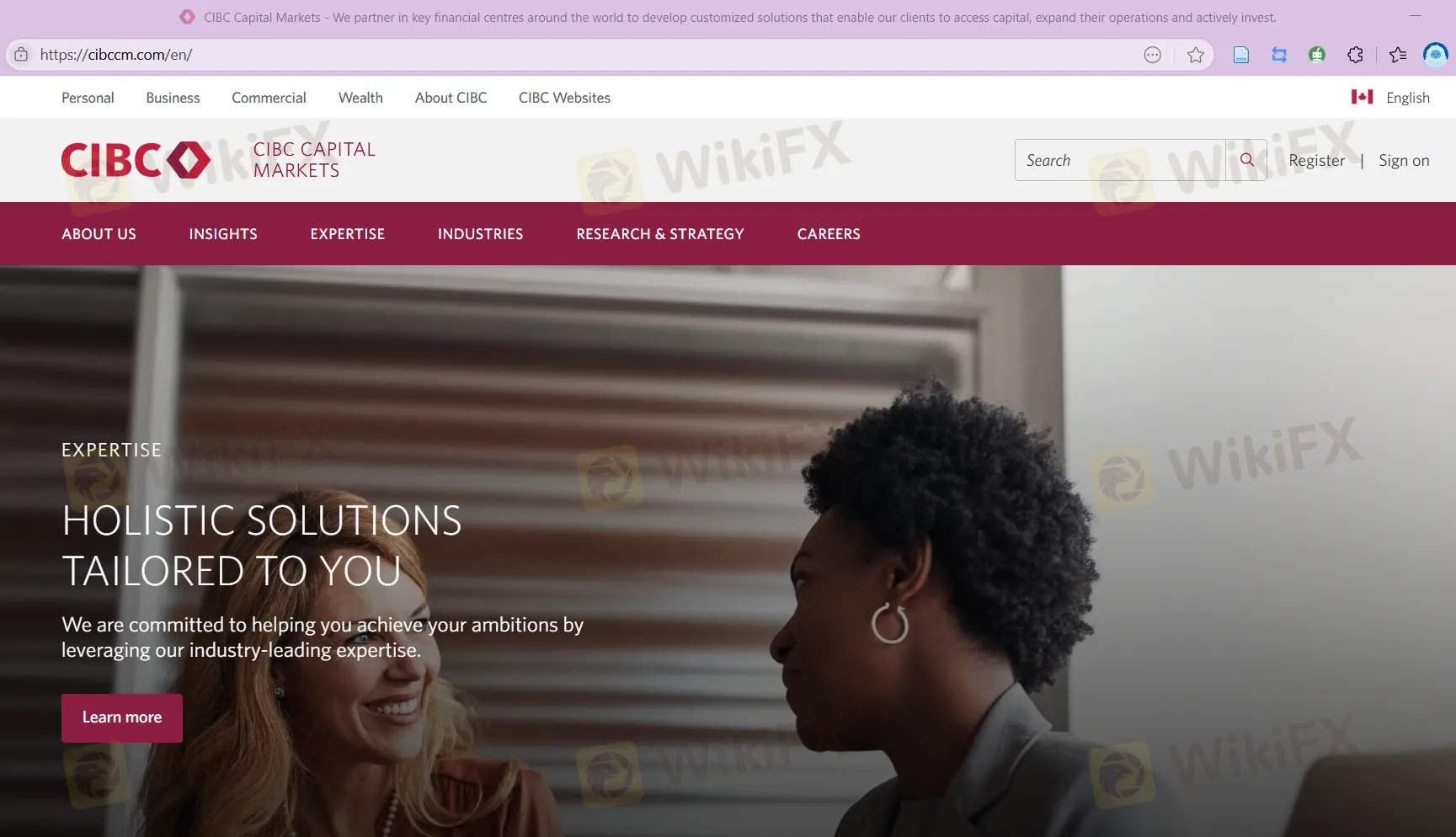 CIBC's homepage