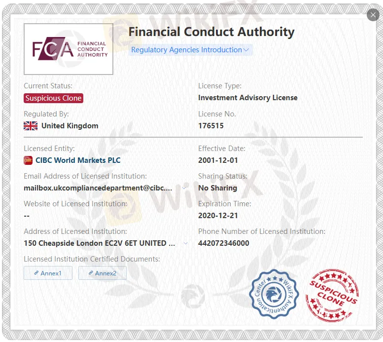 Suspicious Clone FCA license
