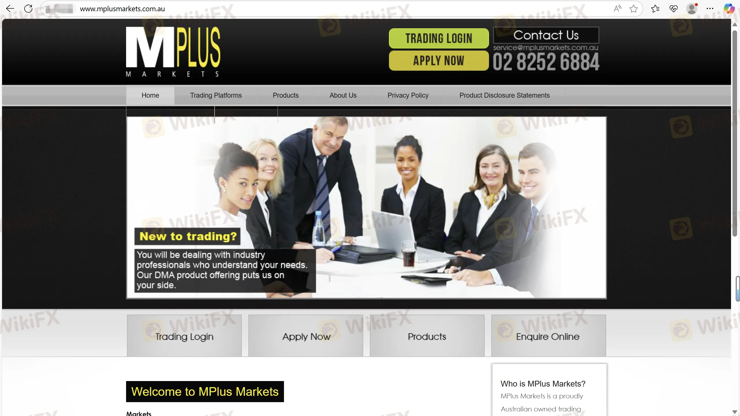 Mplus Markets Resumo da Revisão Fundação 2021 País/Região Registrada Austrália Regulação Sem regulação Instrumentos de Mercado Forex, CFDs, futuros, ações Conta Demo ✅ Alavancagem / Spread / Plataforma de Negociação MT4, Webiress, Mobile IRESS Depósito Mínimo / Suporte ao Cliente Tel: 02 8252 6884 Email: service@mplusmarkets.com.au Endereço: Level 5, Exchange House, 10 Bridge St, Sydney NSW 2000 Página inicial de Mplus Markets