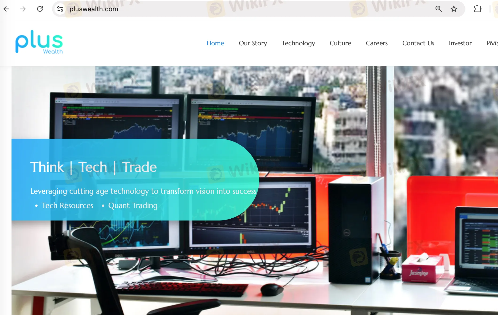 Plus Wealth's homepage