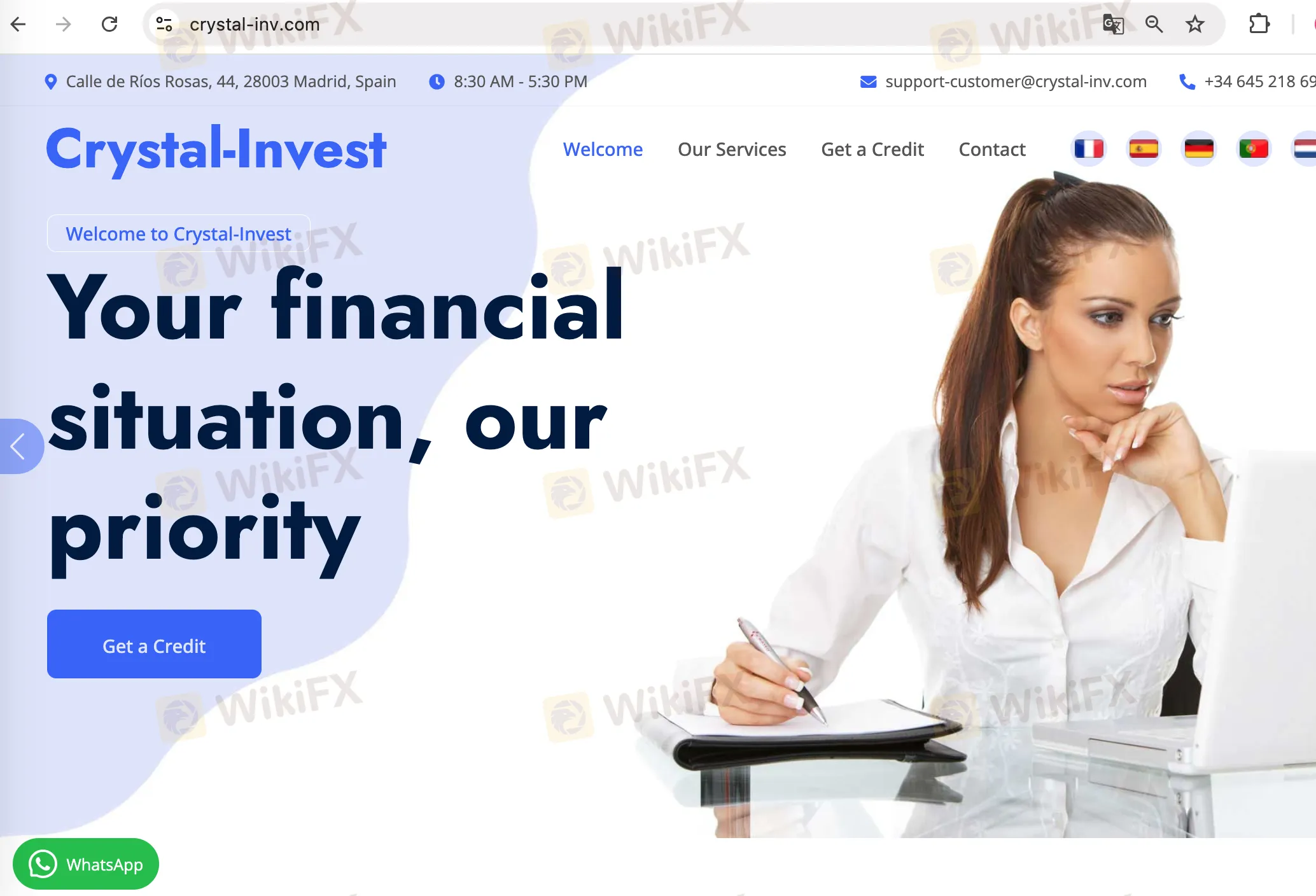 الصفحة الرئيسية لـ CRYSTAL Invest