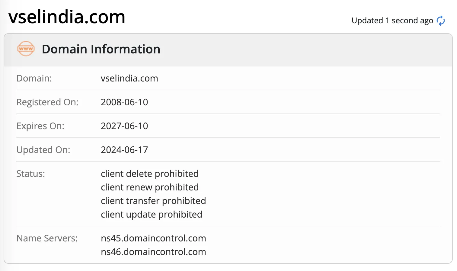 Domain information Domain information