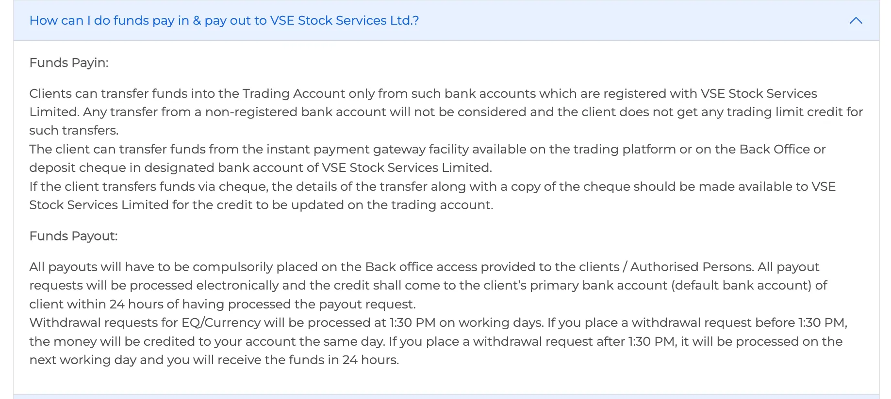Deposit and Withdrawal Deposit and Withdrawal