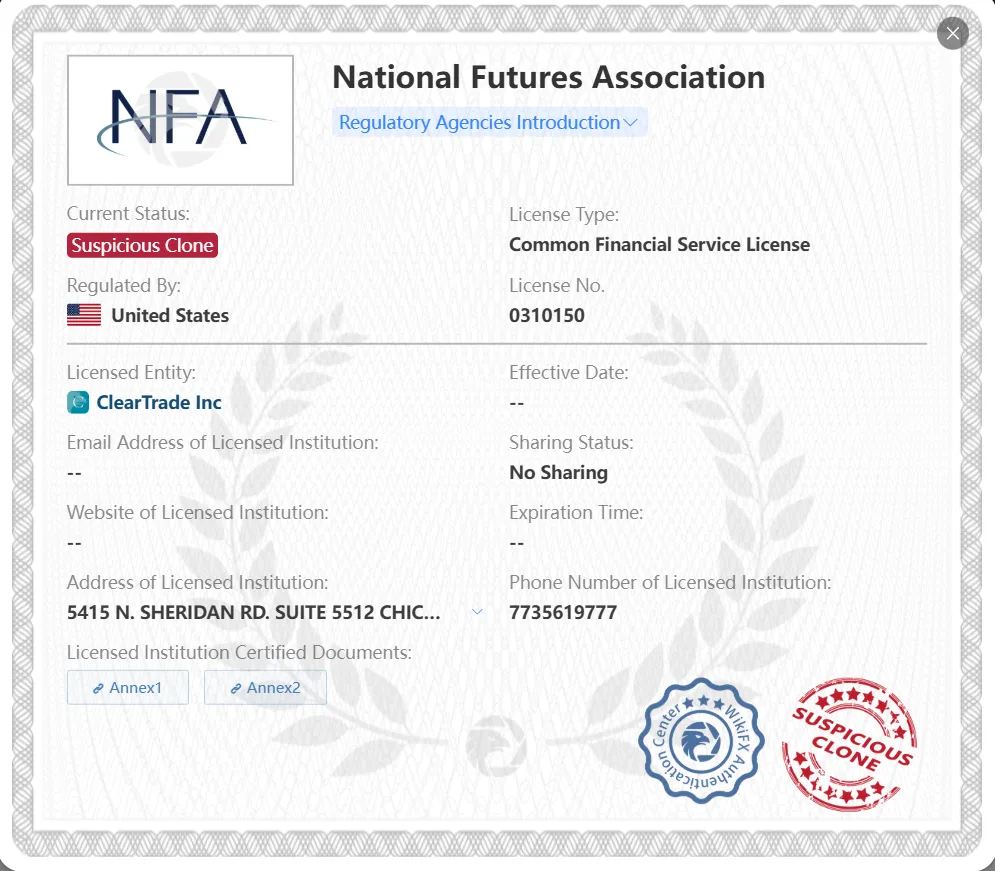 可疑的克隆 NFA 牌照